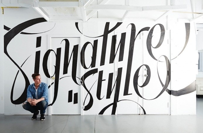 Signature Style – Designlines Mural #lettering #script #wallmural #type #hand #typography