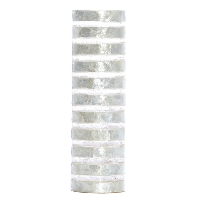 Bindi White Stripe Resin Vase, 25 cm