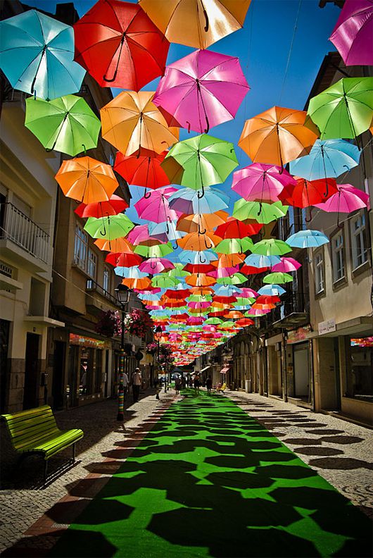 Colourful Floating Umbrellas in Agueda, Portugal – Inspiration Grid | Design Inspiration