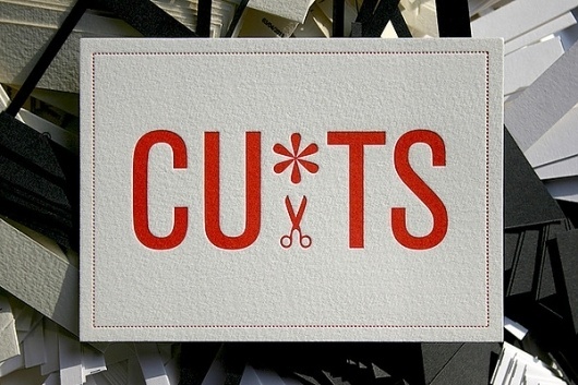 CU*TS Letterpress Postcard on the Behance Network #branding #letterpress #cuts #postcard #typography