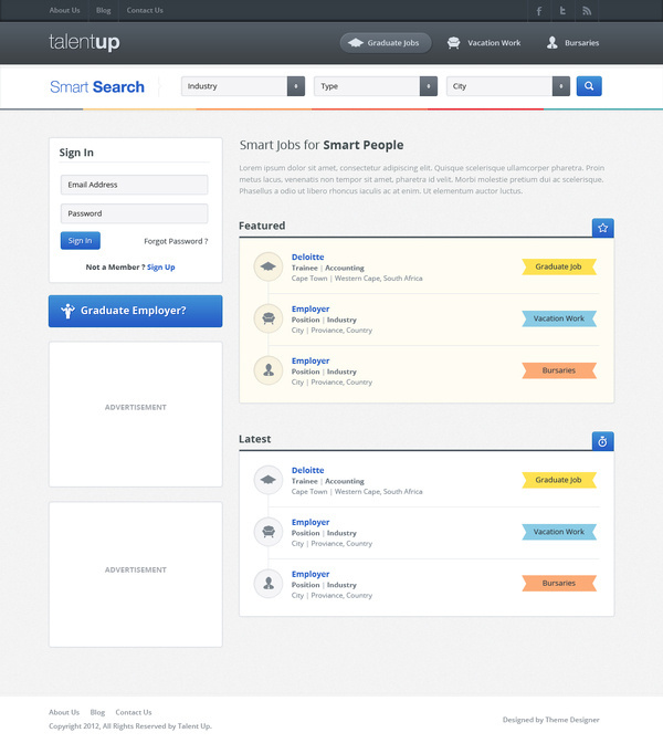 Homepages design idea #365: Job board homepage ui