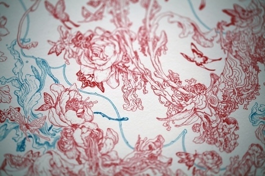 James Jean | Reclamare #ink #pattern #floral #james #art #jean #paper