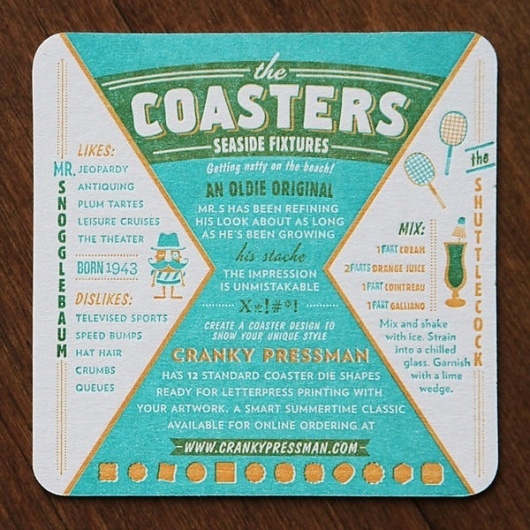 The Coasters on the AIGA Member Gallery #letterpress #typography