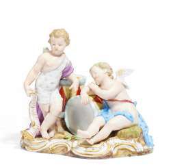 Cupids with drums. Meissen #Sets #Teasets #Porcelainsets #Antiqueplates #Plates #Wallplates #Figures #Porcelainfigurines #porcelain