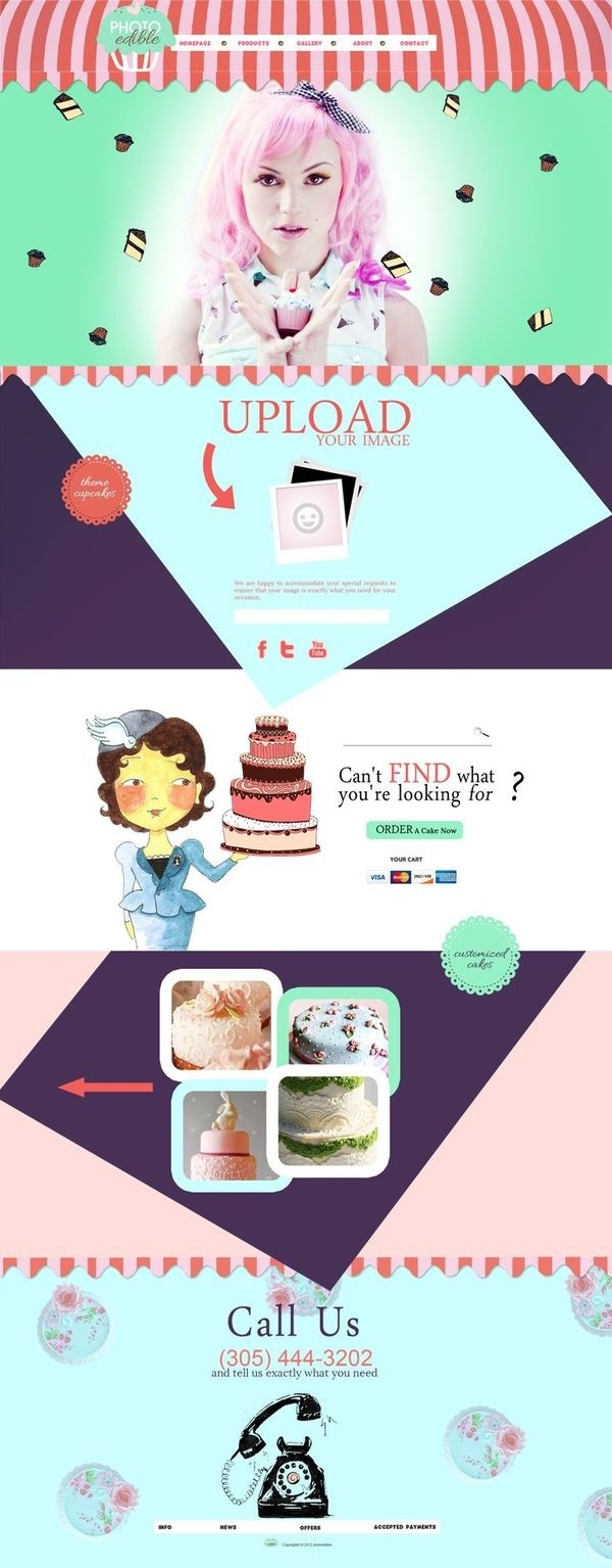 | p h o t o edible | #cake #design #website #parallax #layout