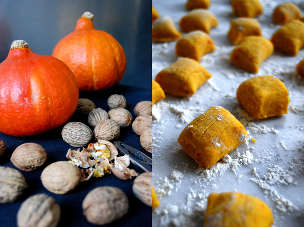 Pumpkin Gnocchi with Walnut Pesto #food