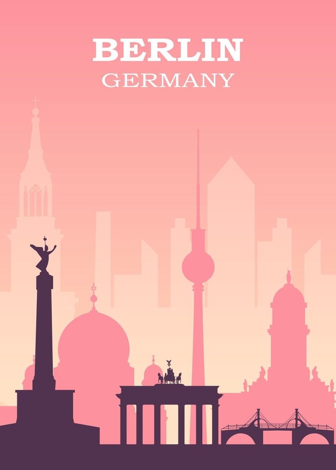 "Berlin" Poster Print on metal by Sam Kal