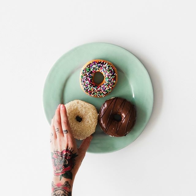 have a doughnut with us, will you 👼? #Sample - Be inspired by Rawpixel.com #simple #donut #doughnut #multicolor #diversity #tattoos #ja