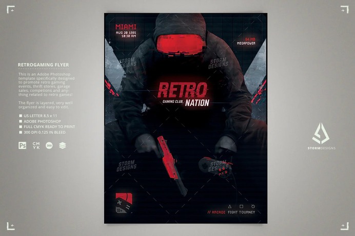 Game Night Flyer Retro Nation Poster
