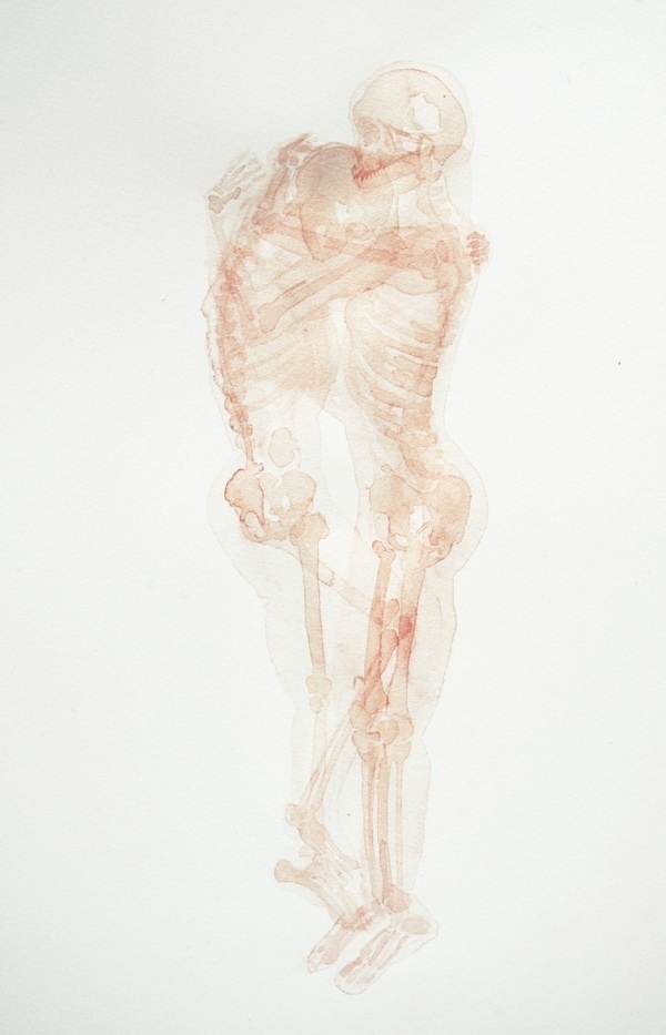 Fernanda Uribe abrazo #skeletons #fernanda #embrace #love #watercolor #uribe