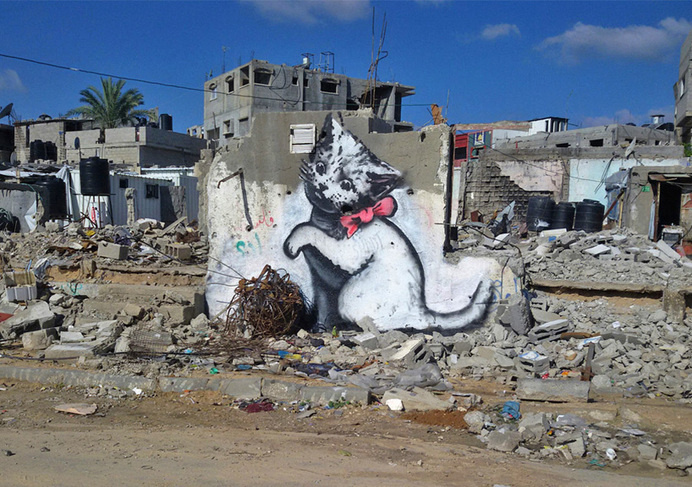 Banksy's powerful work in Gaza #graffiti #art