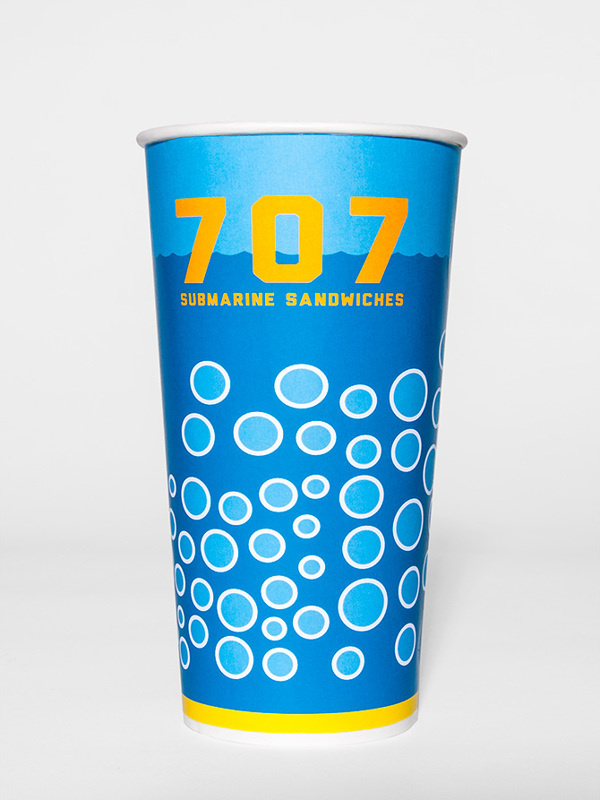 707 Submarine Sandwiches on Behance #sandwich #packaging #restaurant #brand #identity #submarine #cup