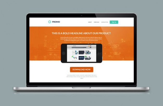 Flat landing page Free Psd. See more inspiration related to Flat, Landing page, Page, Horizontal and Landing on Freepik.