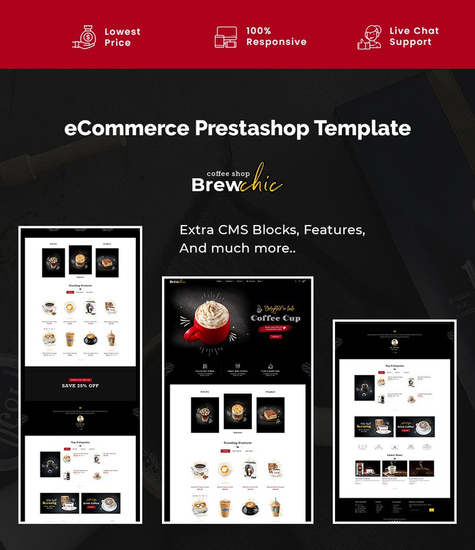 #BrewChic - #Coffee #Cafe Shop - #Prestashop #Responsive #Theme #eCommerce #Website #Design #Template