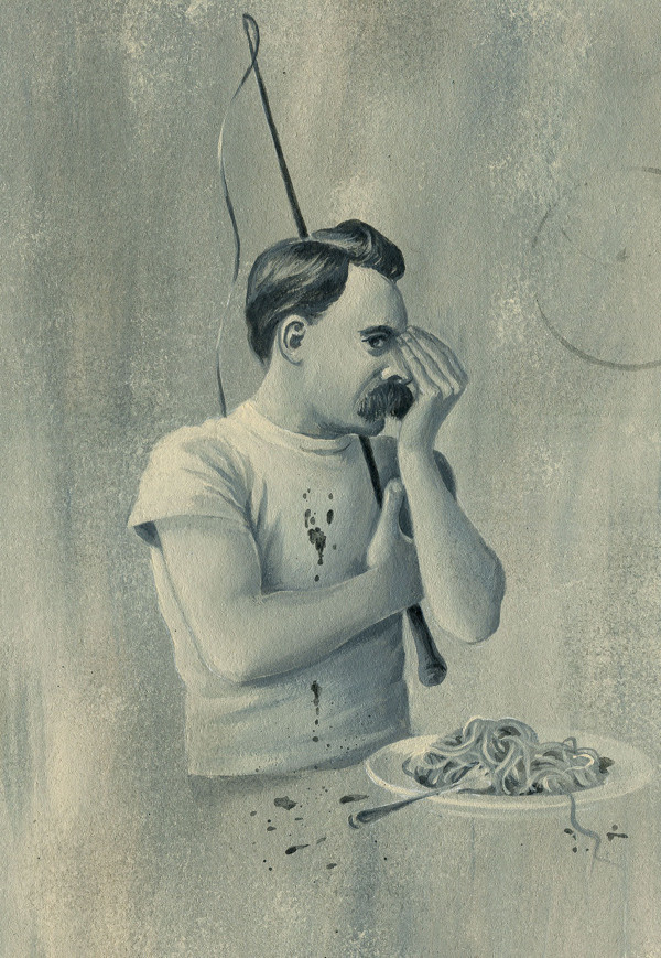 Series: #white #pasta #black #mustache #illustration #man