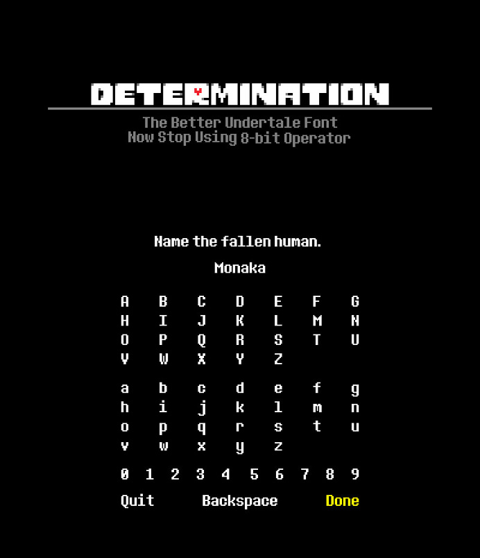 Determination: Better Undertale Font