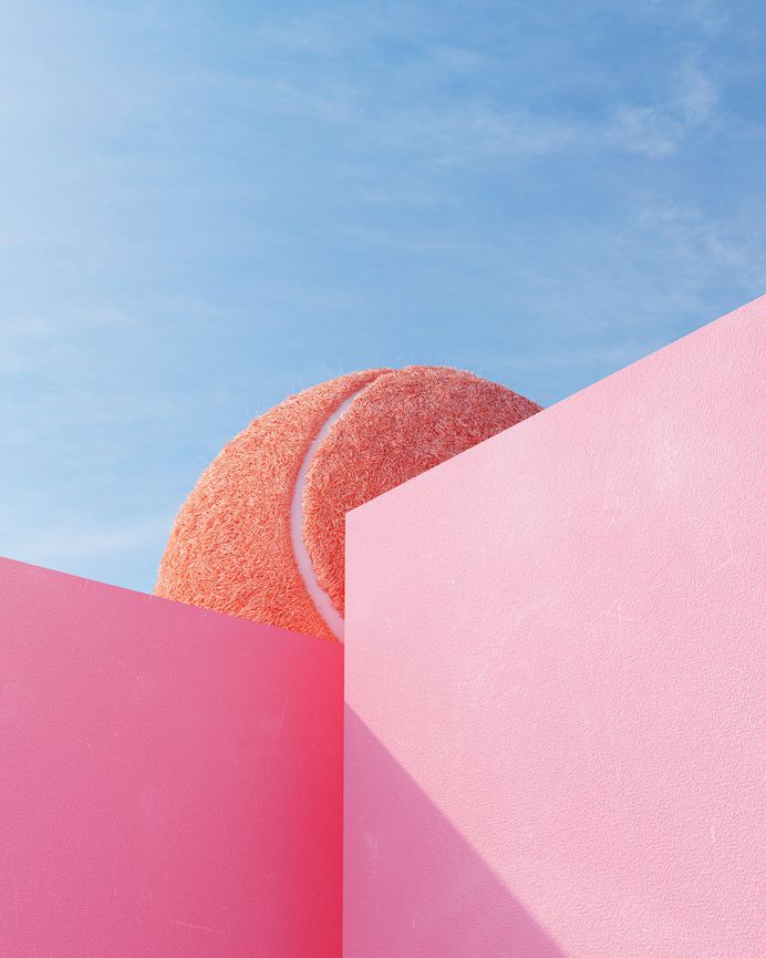 Tennis, from molistudio #surreal #minimalism #pastel #3D #graphic #sport