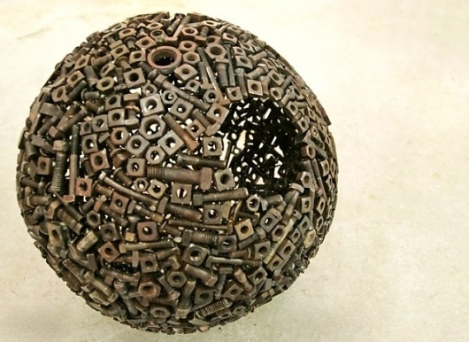 Scrap Metal Planets | Colossal #steel #metal #sculpture #sphere
