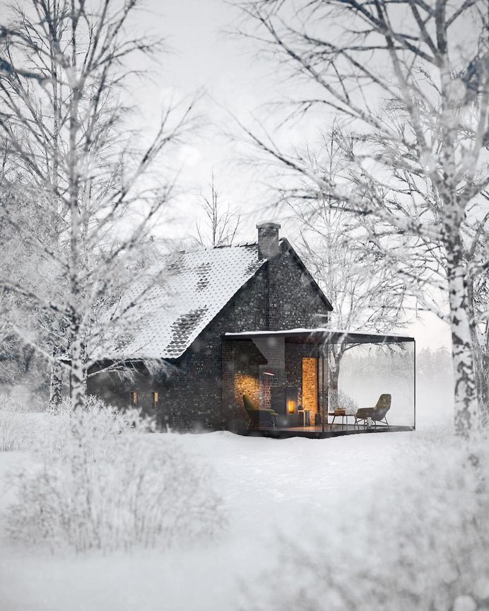 Fire has always brought people together since the beginning of time. This snowy scene lit by a roaring fire keeps calling us closer. #MCZGroup