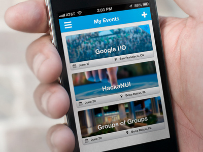 My Events 'Cards' Active #picture #ui #gallery