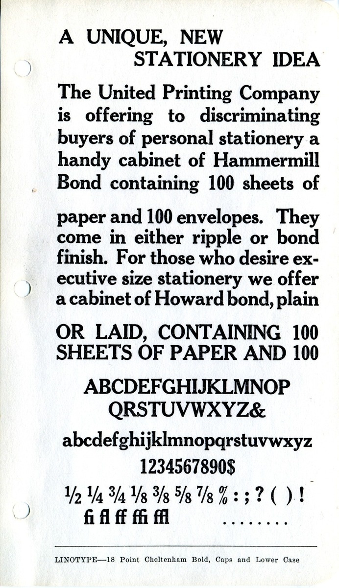 Cheltenham type specimen #type #specimen