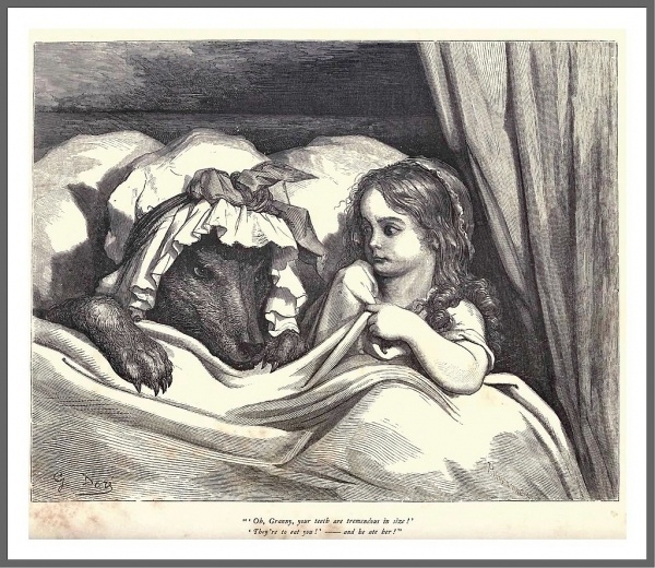 2762595987_2ce790064a_b.jpg (imagen JPEG, 1024 × 889 píxeles) #red #riding #engraving #little #illustration #dor #wolf #caperucita #hood #lobo