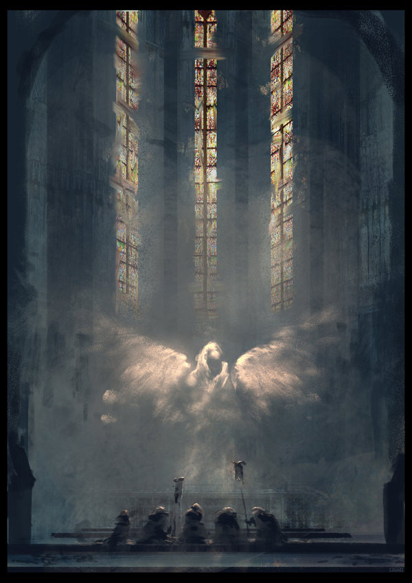 Notre Dame by Juhupainting on deviantART #spiritual #ghost #church #glass #illustration #angel #religion #art #notre #god #cathedral #stained #dame