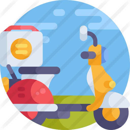 See more icon inspiration related to food delivery, delivery bike, shipping and delivery, takeaway, transportation, delivery, scooter, service, fast food, bike, motorcycle, motorbike, sport, vehicle and transport on Flaticon.