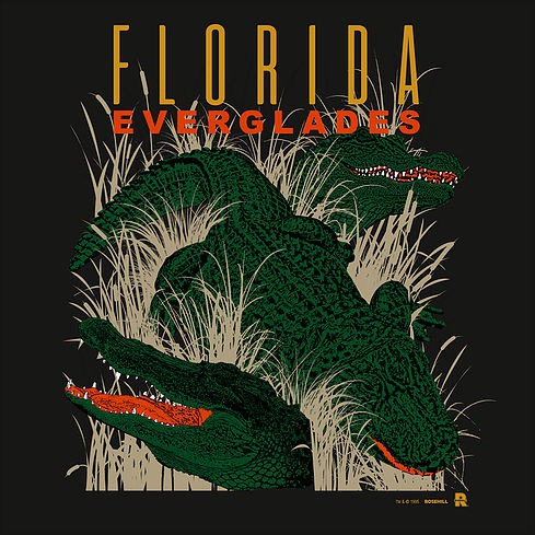 Illustration for t-shirt #tshirt #layout #illustration #florida #gator #crocodile #miami #vintage