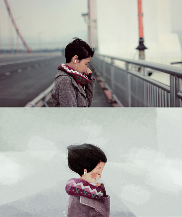 Tamypu takes selfies and illustrates them into digitals #a #t #y #design #u #p #illustration #m #selfie #character