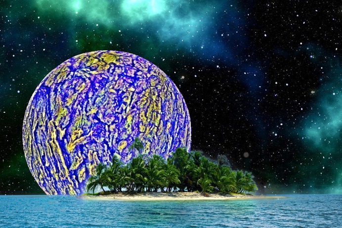 Island desktop wallpaper/desktop background image 2 #planet #island #collage #desktopwallpaper #etsy