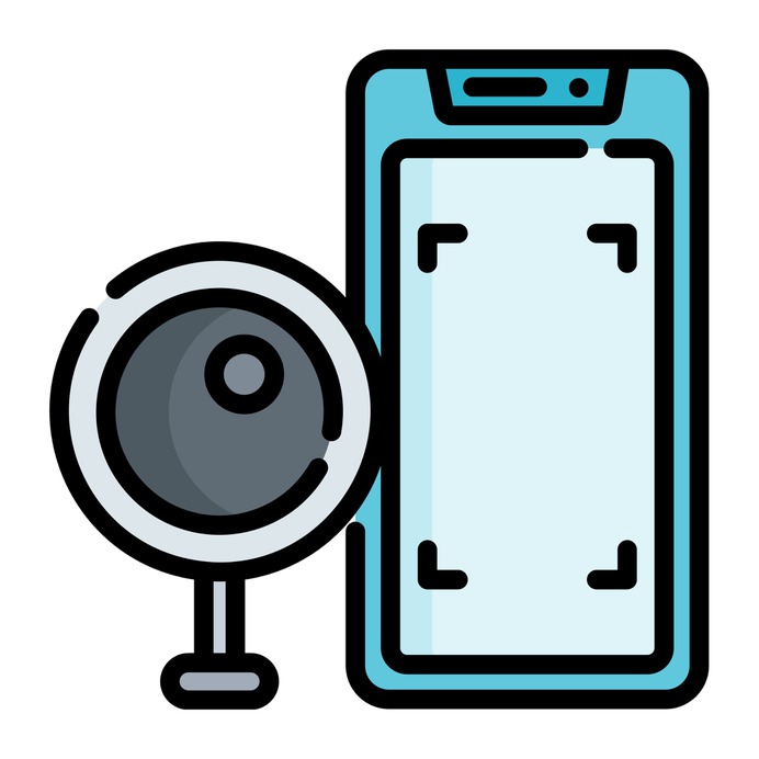 See more icon inspiration related to cctv, touch screen, electronics, mobile phone, communications, smartphone, security, cellphone, iphone and technology on Flaticon.