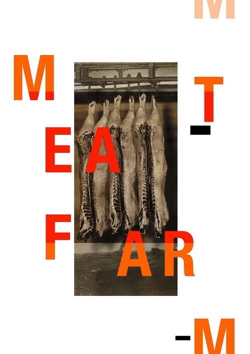 Tumblr #print #design #graphic #orange #cow #meat #poster #layout #typography