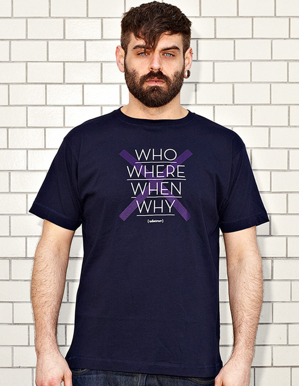 NATRI - CROSS TYPE - navy blue t-shirt - men: who, where, when, why - whatever #modern #print #design #shirt #minimal #fashion #type #typography