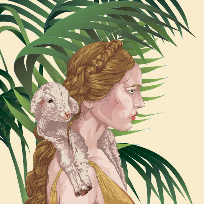 Saint Agnes #palm #girl #lamb #poland #ukraine