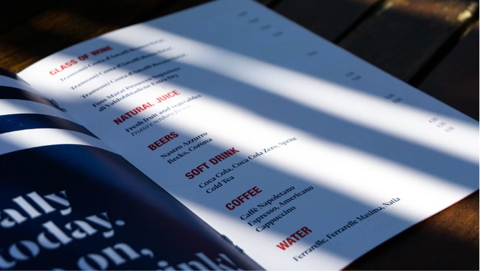 4 menus for La Minervetta - Mindsparkle Mag Marco Calignano designed this beautiful project for La Minervetta Maison, a hotel located in Sorrento, Naples (Italy). The goal was to redesign the brand identity and four different menus. #logo #packaging #identity #branding #design #color #photography #graphic #design #gallery #blog #project #mindsparkle #mag #beautiful #portfolio #designer