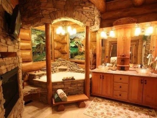 Amazing Natural-style bathroom #interior #design #bathroom