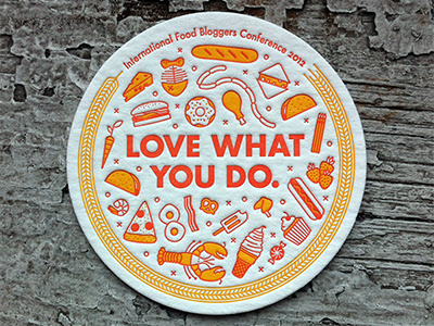 Food Bloggers Conference Coaster #letterpress #coaster #food