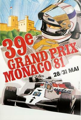 $550 • Buy Monaco Grand Prix 1981 Vintage French Race Poster On Linen Excellent Original