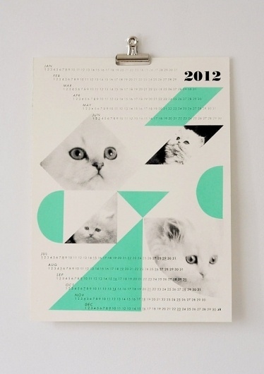 dreamcats 2012 calendar mint by fieldguided on Etsy #fieldguided #calendar #cats