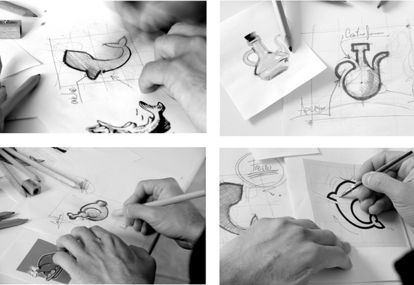delfino - solid studio #line #process #dolphin #design #sea #symbol #figurative #logo #sketch