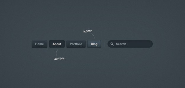 Dark button navigation (psd) Free Psd. See more inspiration related to Menu, Button, Search, Buttons, Psd, Dark, Navigation and Horizontal on Freepik.