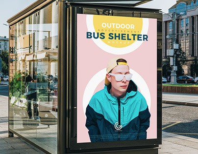 Free Bus Shelter Mockup PSD