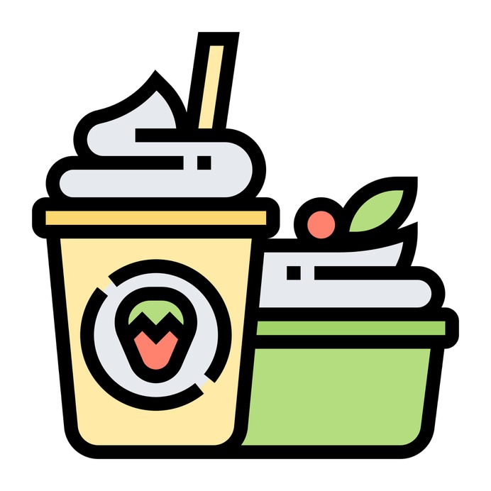 See more icon inspiration related to yogurt, dessert, yoghurt, summer, sweet, diet, food, food and restaurant, kid and baby, frozen yogurt, summertime, ice cream and healthy on Flaticon.