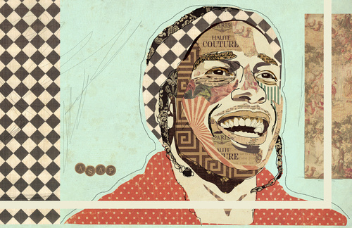 "Lord Pretty Flacko" www.KyleMosher.com #kylemosher #newspaper #hiphop #illustration #portrait #vintage #art #rap
