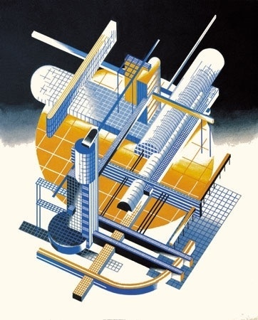 The sun as the expression of old world energy is torn down from the... - but does it float #el #constructivism #lissitzky #yakov #chernikov #architecture #drawing