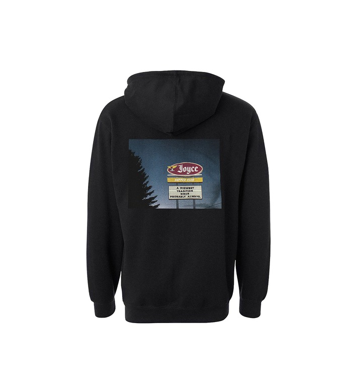 Roadside Hoodie The only restaurant that dads pull over for during a road trip. Heavy enough to double as a makeshift pillow. Does not come smelling like stale black coffee, but we wish it did. #JOYCE #midwest #minneapolis #sweatshirt #supperclub #grandma #gigi