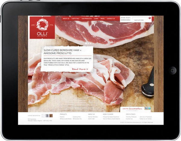 Olli Salumeria website #olli #food #salumeria #branding