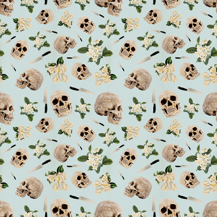 #pattern #skull #floral #pastel #repeat