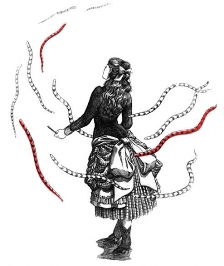 Home : Liz Mamont #white #red #black #illustration #drawing
